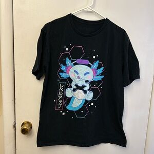 Hot Topic Axolotl Adult T-shirt Black Size Large